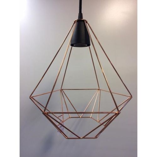 Colgante tipo diamante cobre